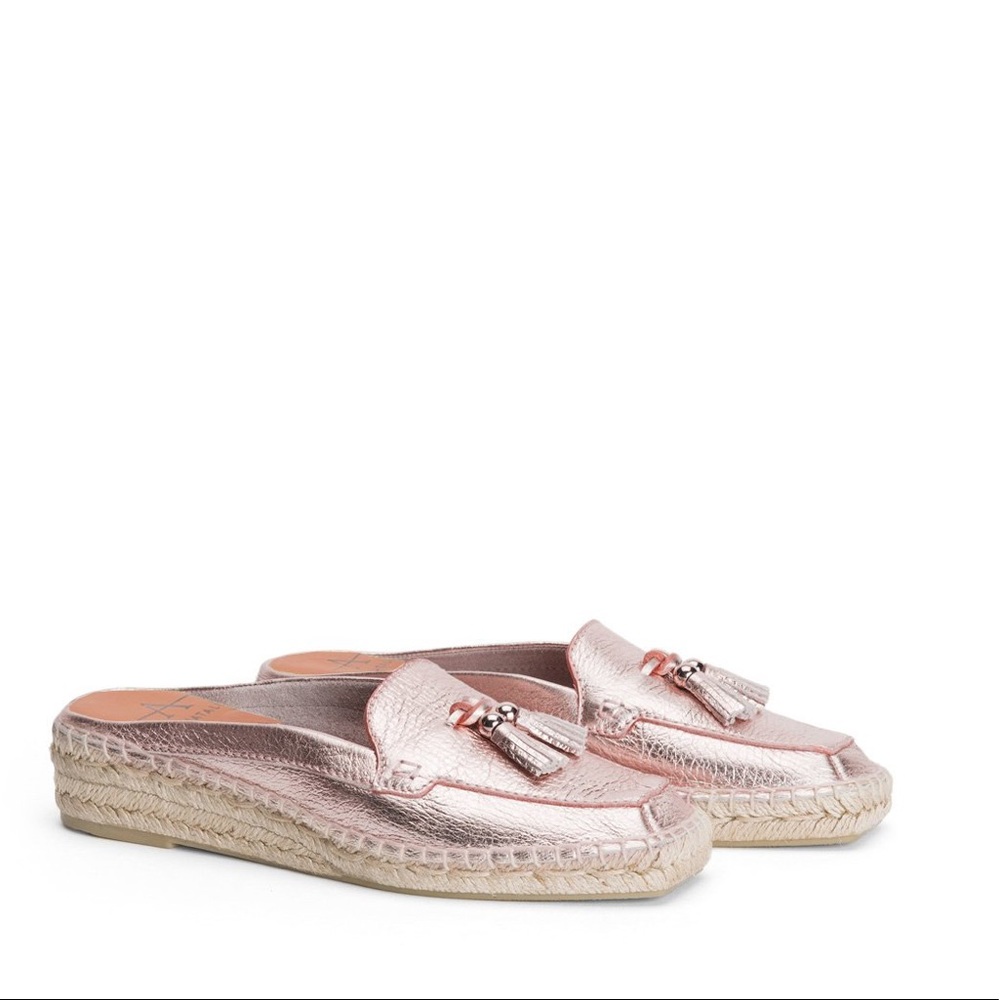 Aquatalia Metallic Rose Gold Vienna Mule